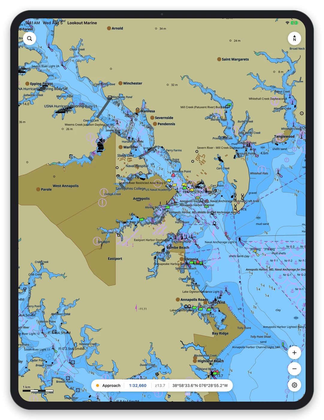 Annapolis Harbor in Lookout on iPadOS