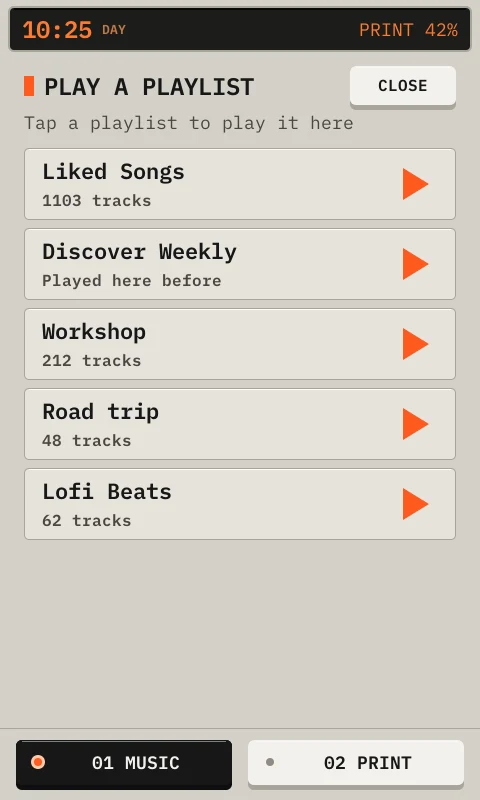 A list of playlists to play