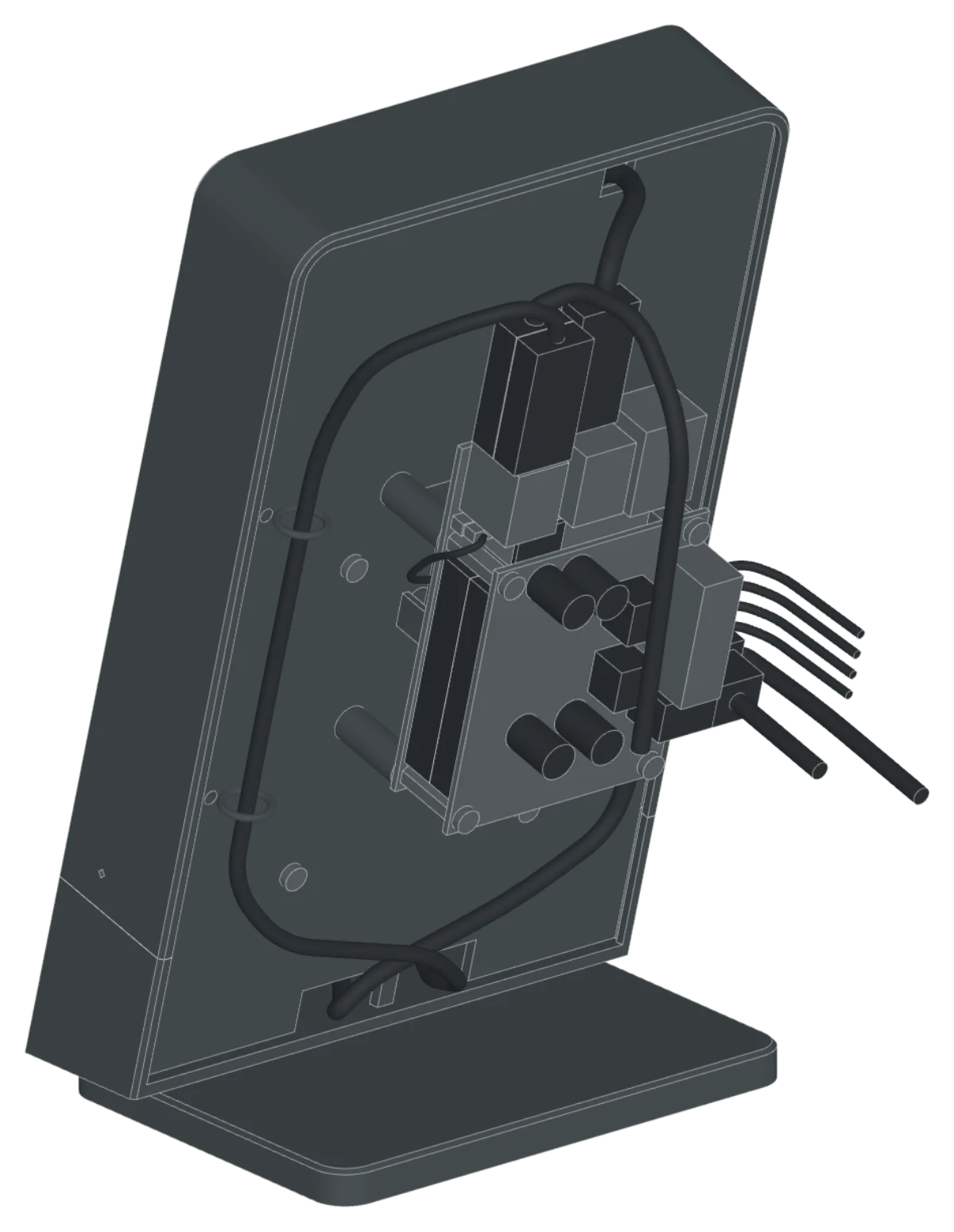 The rear of the Printdeck with the cable routing
