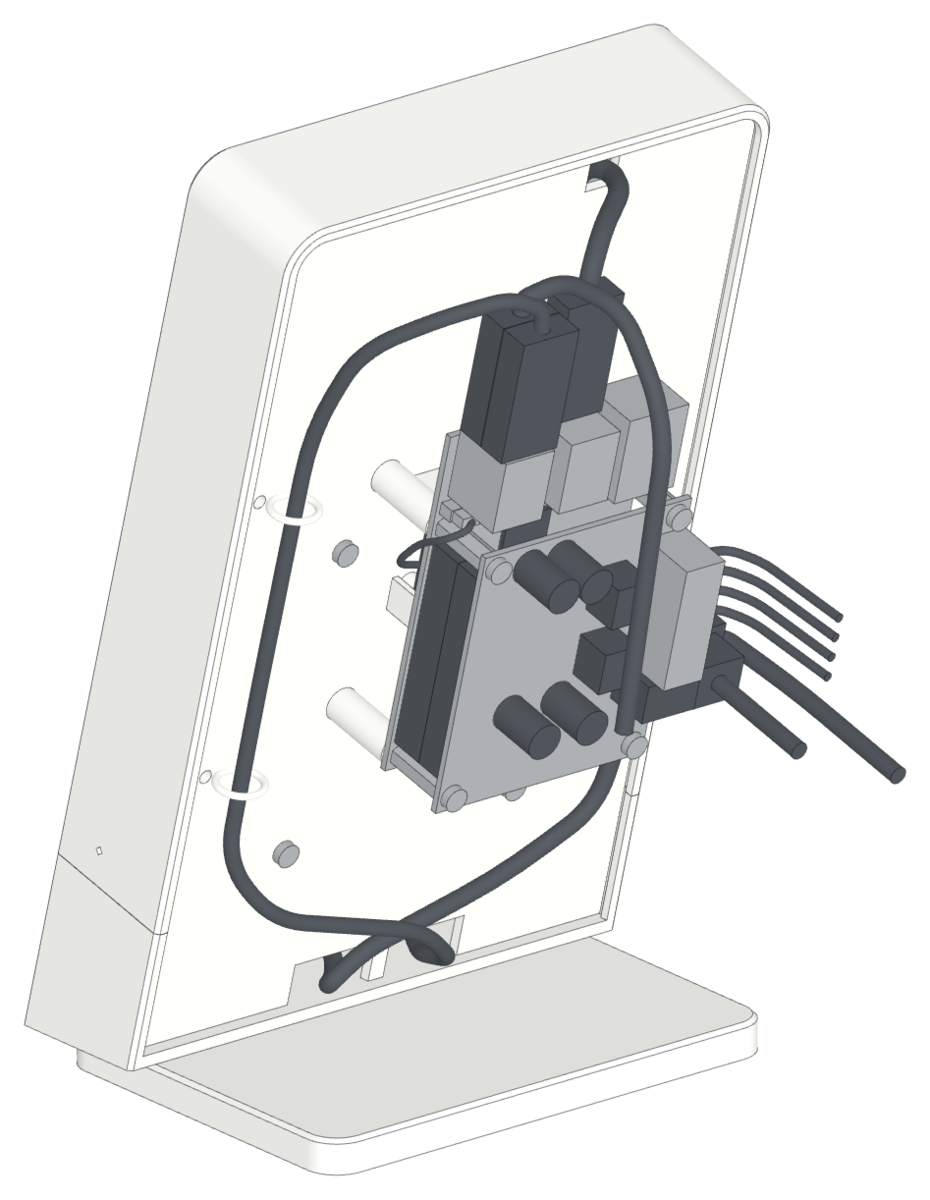 The Printdeck from the rear, with the Pi and the cables